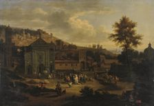 Square in a Seaside Town, 1675. Creators: Adriaen Frans Boudewyns, Peeter Bout