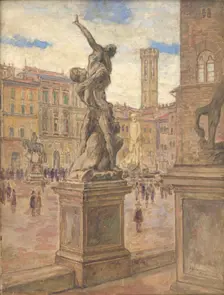 Square in Florence, Italy, 1934. Creator: Elemír Halász-Hradil