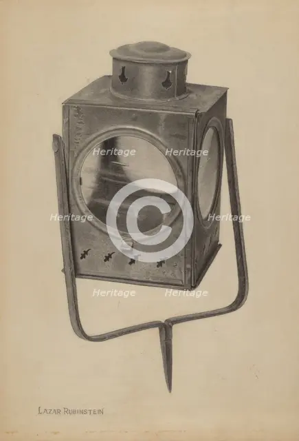 Square Lantern, c. 1939. Creator: Lazar Rubinstein.