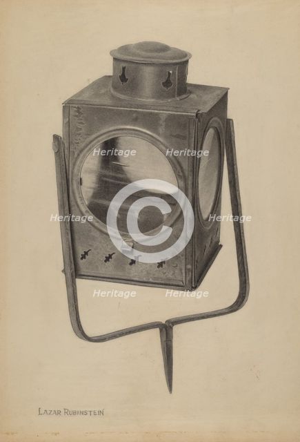 Square Lantern, c. 1939. Creator: Lazar Rubinstein.