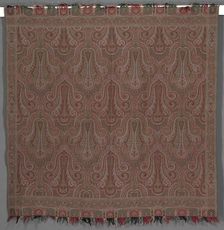 Square Reversible Shawl, c. 1865. Creator: Unknown