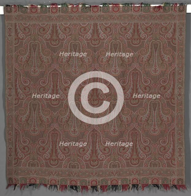 Square Reversible Shawl, c. 1865. Creator: Unknown.