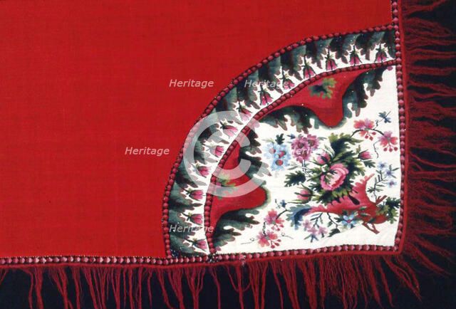 Square Shawl (Turnover), Russia, 1830s. Creator: Unknown.