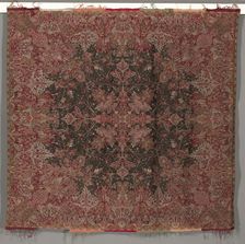 Square Shawl with Quarter Shawl Layout, 1840s. Creator: Unknown