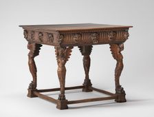 Square Table with Legs Carved as Winged Figures, 16th century. Creator: Unknown