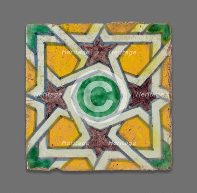 Square Tile, Morocco, Late 19th century. Creator: Unknown.