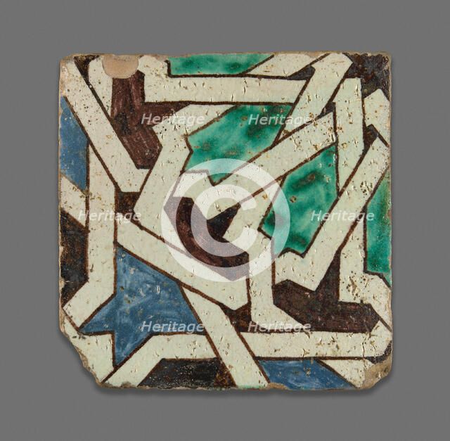 Square Tile, Morocco, Late 19th century. Creator: Unknown.