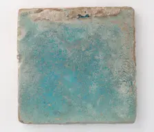 Square tile with slag attachments, 11th-12th century. Creator: Unknown