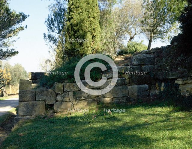 Square tower, El Puig de Sant Andreu, Ullastret, Catalonia, Spain, (1999). Creator: LTL.