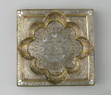 Square Tray with Recessed Medallion, Iran, early 13th century. Creator: Unknown