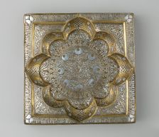 Square Tray with Recessed Medallion, Iran, early 13th century. Creator: Unknown