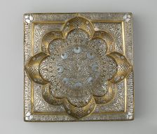 Square Tray with Recessed Medallion, Iran, early 13th century. Creator: Unknown