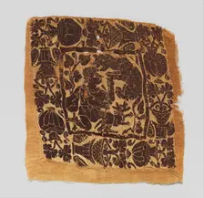 Square with a Hunting Scene, Byzantine, 4th-6th century. Creator: Unknown