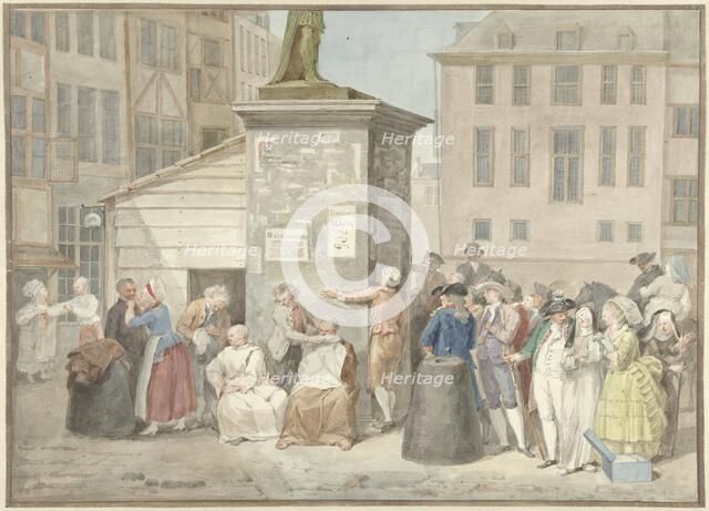 Square with monks and nuns during the revolution in Belgium, October 20, 1787, (1787). Creator: Aert Schouman.