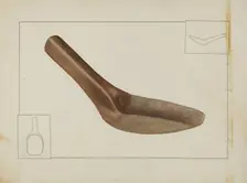 Square Wooden Spoon, c. 1937. Creator: Wilbur M Rice