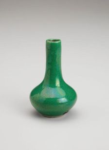 Squat green vase, 1700s. Creator: Unknown