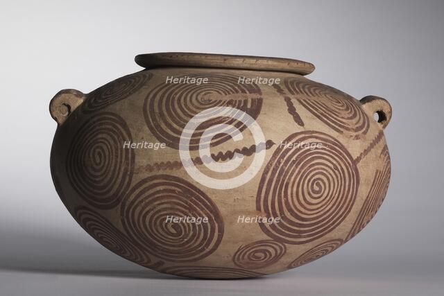 Squat Jar with Lug Handles, c. 3400-3300 BC. Creator: Unknown.