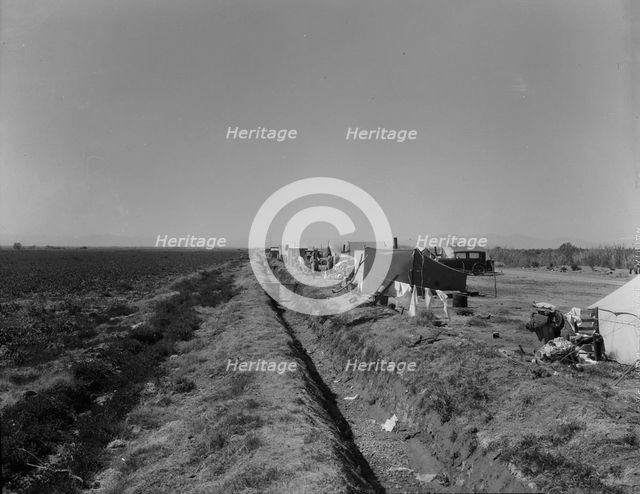 Squatter camp on county road near Calipatria, 1937. Creator: Dorothea Lange.