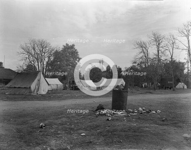 Squatters' camp near Farmersville, Tulare County, California, 1936. Creator: Dorothea Lange.