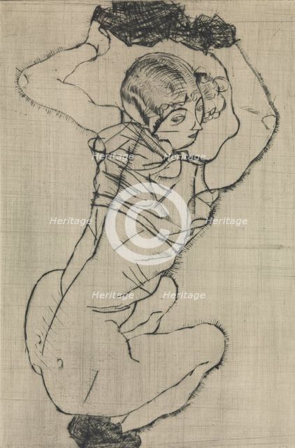 Squatting Woman, 1914. Creator: Egon Schiele.