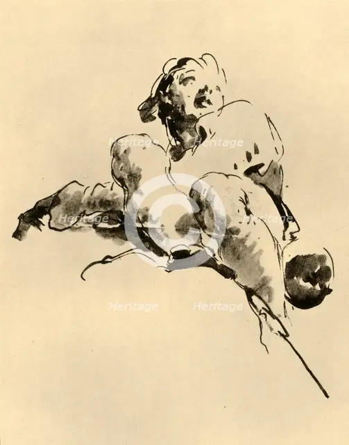 'Squatting Youth', mid 18th century, (1928). Artist: Giovanni Battista Tiepolo.