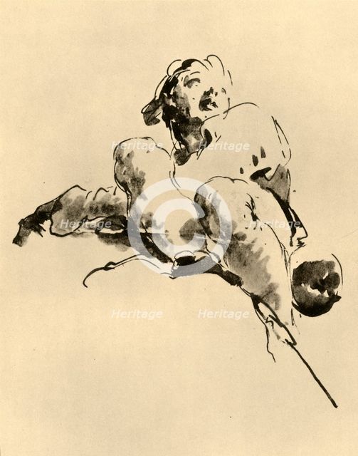 'Squatting Youth', mid 18th century, (1928). Artist: Giovanni Battista Tiepolo.