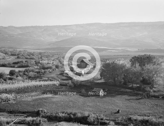 Squaw Valley farm, 640 acres, with sixty in tillable land..., Gem County, Idaho, 1939. Creator: Dorothea Lange.