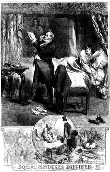 "Squire Mayduke's Daughter" - drawn by John Gilbert, 1862. Creator: Unknown