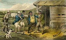 Squire Cheatum's Keeper attacks the Murderer of Old Tom 1838. Artist: Henry Thomas Alken