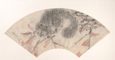 Squirrel on an Autumn Branch, ca. 1880s. Creator: Xugu (Zhu Huairen) (Chinese, 1823-1896)