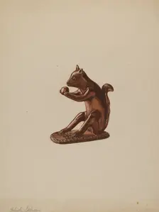 Squirrel Statuette, c. 1937. Creator: Yolande Delasser