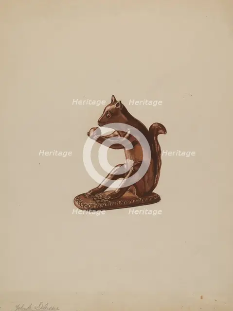 Squirrel Statuette, c. 1937. Creator: Yolande Delasser.