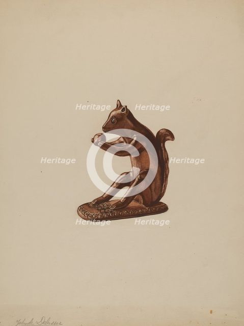 Squirrel Statuette, c. 1937. Creator: Yolande Delasser.