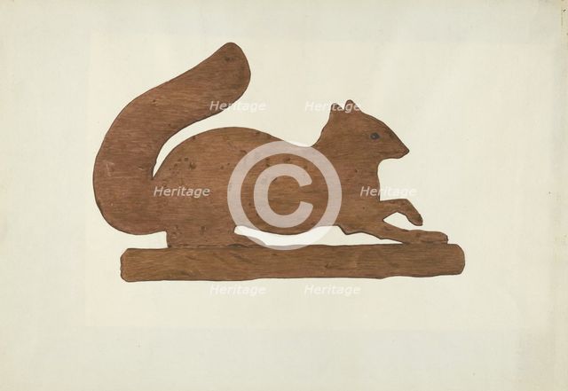 Squirrel Weather Vane, 1935/1942. Creator: Mildred E Bent.