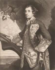 Sr. George Bridges Rodney, Rear Admiral of the Blue., 1780. Creator: James Watson