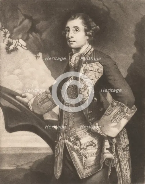 Sr. George Bridges Rodney, Rear Admiral of the Blue., 1780. Creator: James Watson.