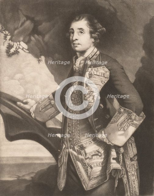Sr. George Bridges Rodney, Rear Admiral of the Blue., 1780. Creator: James Watson.