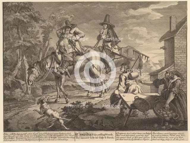 Sr. Hudibras, His Passing Worth, The Manner How He Sally'd Forth": Twelve Larg..., February 1725-26. Creator: William Hogarth.