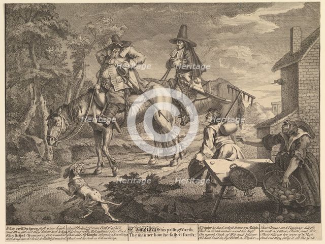 Sr. Hudibras, His Passing Worth, The Manner How He Sally'd Forth": Twelve Larg..., February 1725-26. Creator: William Hogarth.