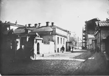 Sredny Kislovsky Lane towards the Arbat Square in Moscow, 1914