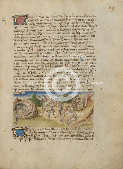 Sri Lanka (Trapponee); Livre des merveilles du monde (Book of the Marvels of the..., about 1460-65. Creator: Master of the Geneva Boccaccio.