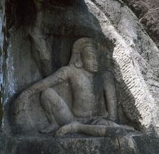 Sri Lankan carving of Anuradhapura Parjanya and his horse Agni, 6th century