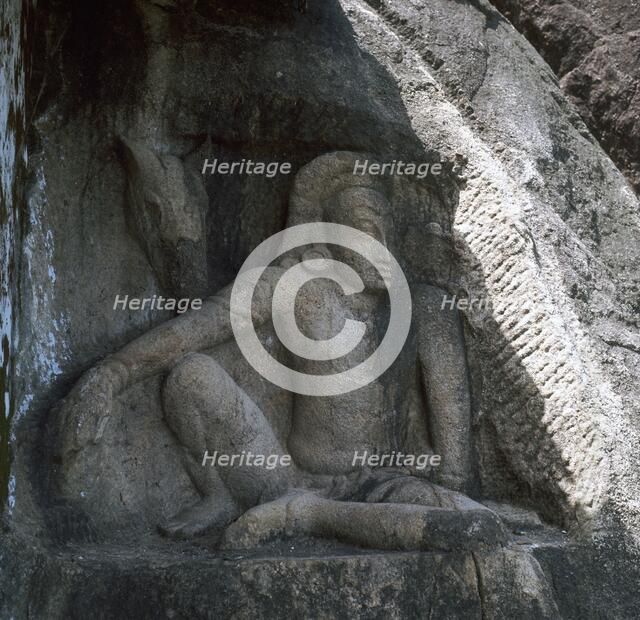 Sri Lankan carving of Anuradhapura Parjanya and his horse Agni, 6th century. Artist: Unknown