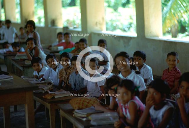Sri Lankan children in a classroom. Artist: CM Dixon Artist: Unknown