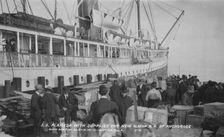 S.S. Alameda with supplies for new railroad at Anchorage, between c1900 and c1930. Creator: Maude Dempsey