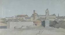 SS. Giovanni e Paolo, seen from the Villa Mattei, Rome, . Creator: Jean Achille Benouville