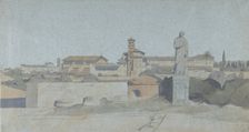 SS. Giovanni e Paolo, seen from the Villa Mattei, Rome, . Creator: Jean Achille Benouville