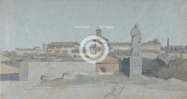 SS. Giovanni e Paolo, seen from the Villa Mattei, Rome, . Creator: Jean Achille Benouville.