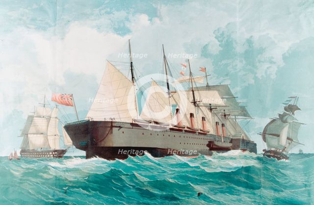 SS 'Great Eastern', IK Brunel's great steam ship, 1858. Artist: Unknown