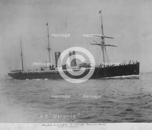 S.S Etruria, New York to Liverpool, November 8th to 15th 1890.  Artist: Jack Lethbridge.